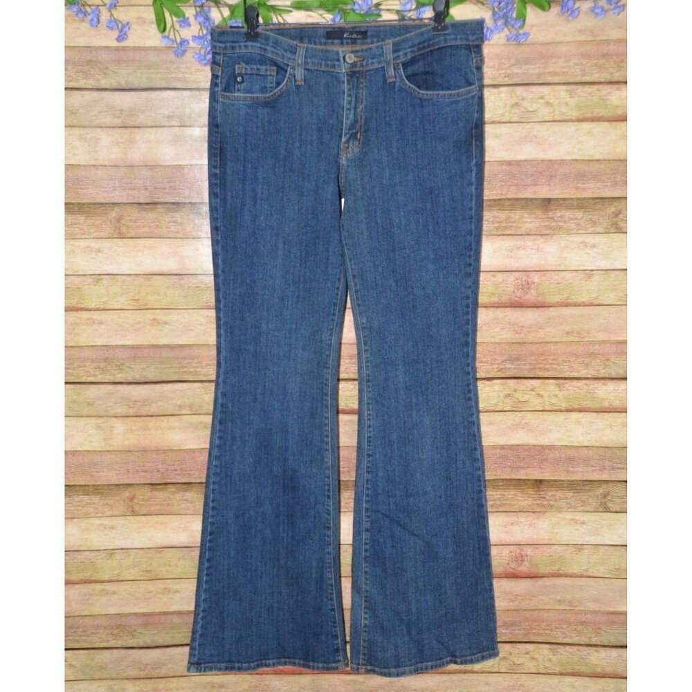 KanCan Jeans Women 15/31 Blue Mid Rise Flare Kick Stretch Denim